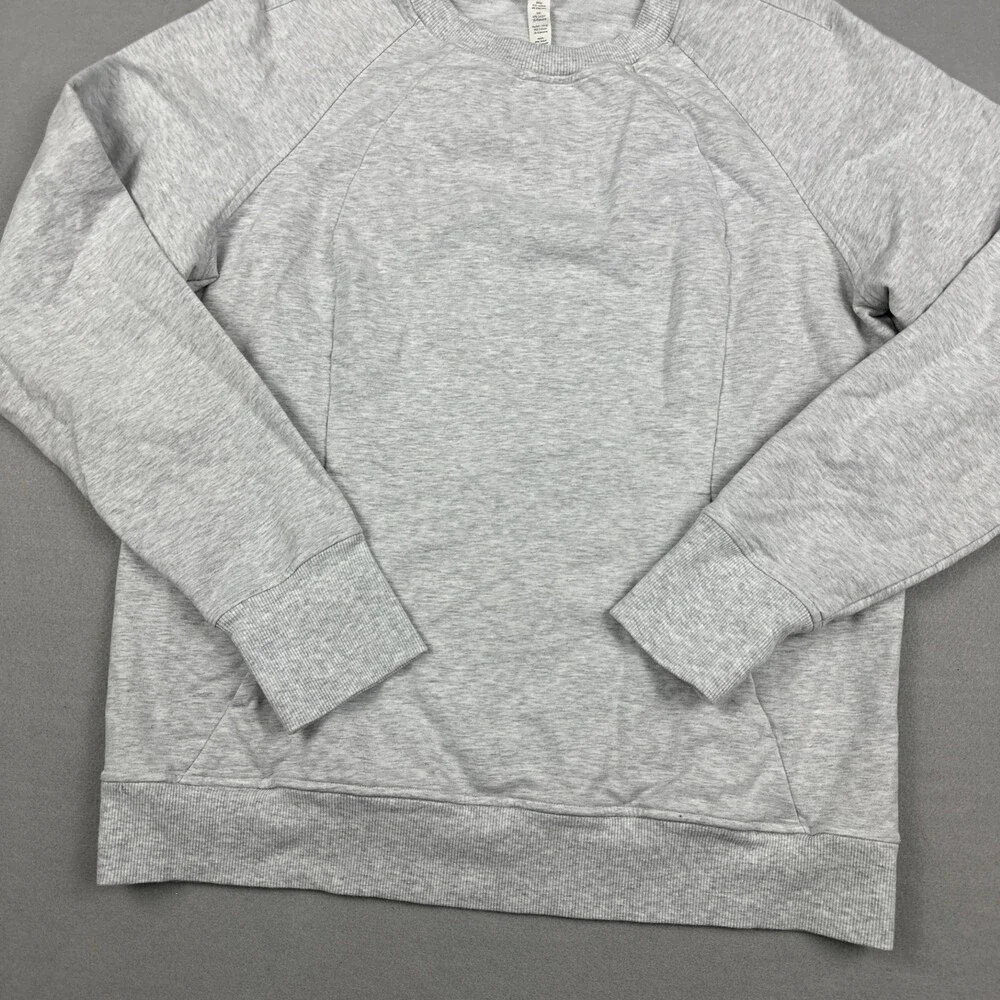 Lululemon Sweatshirt Women 12 Core Light Gray Scuba Crew Pullover Sweater Pocket